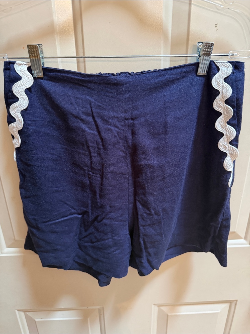 Sail to Sable Sleeveless Navy Short Set with White Rickrack Trim